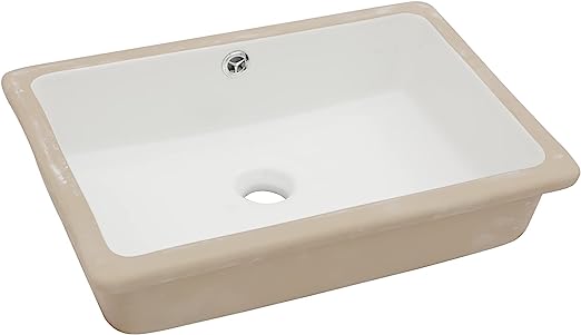 Undermount Bathroom Sink - Lordear 18x12.5 Inch Bathroom Vanity Sink Undermount Rectangle White Porcelain Ceramic Bathroom Under Counter Lavatory Vanity Sink Basin with Overflow
