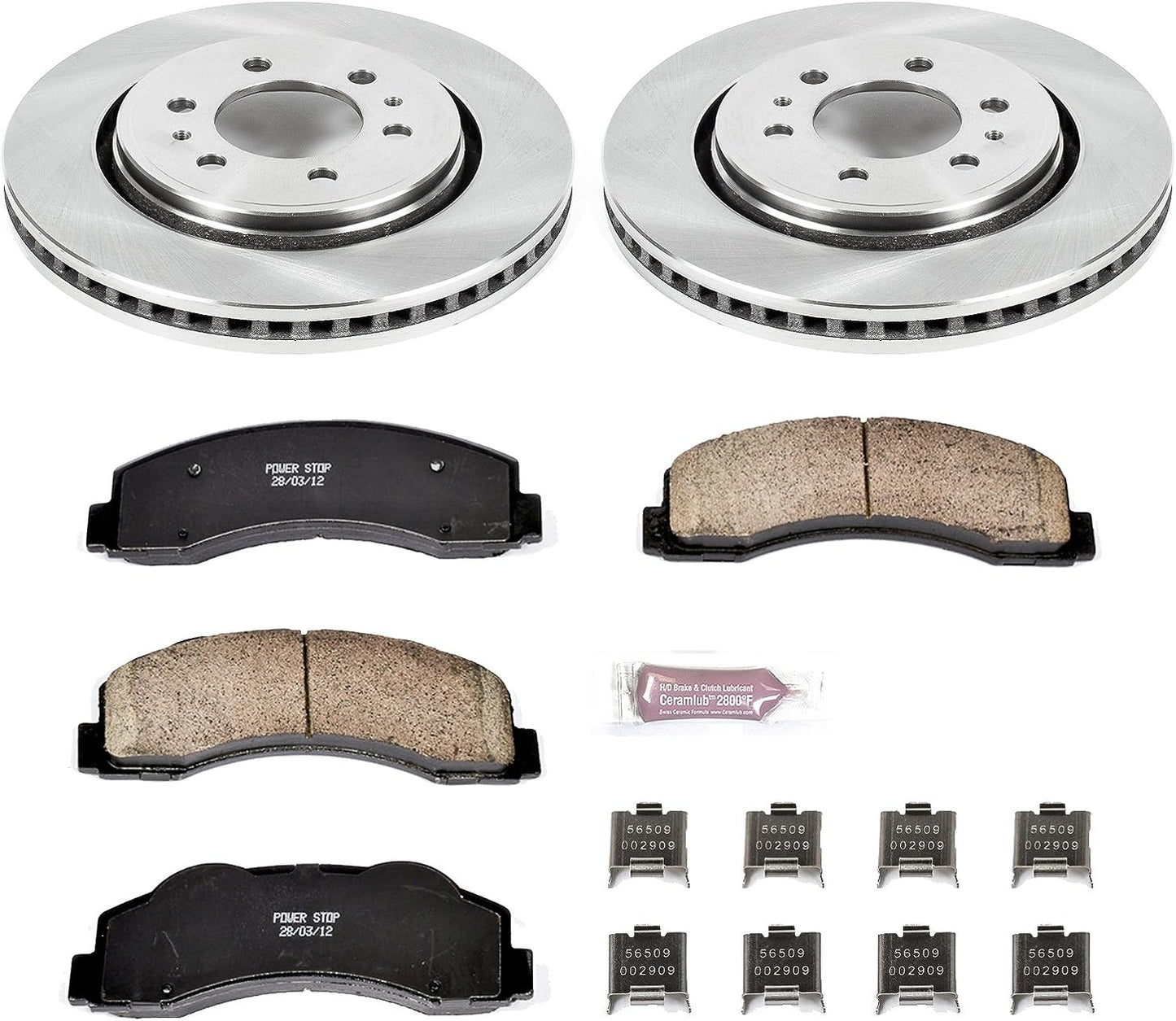 Power Stop KOE3167 Autospecialty Front Replacement Brake Kit-OE Brake Rotors & Ceramic Brake Pads, Ford/Lincoln