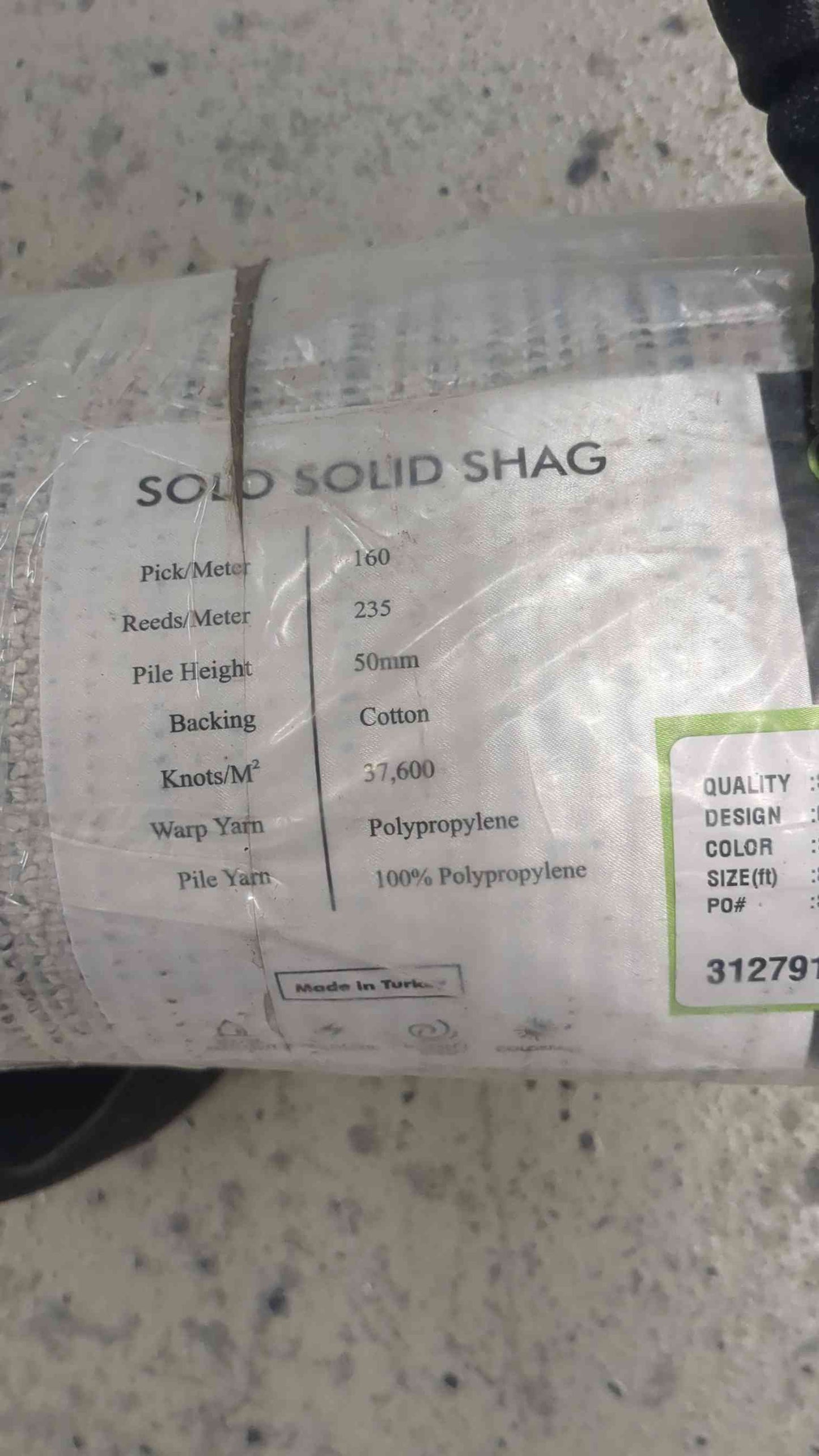 Unique Loom Solid Shag Collection Area Rug (5' 3" x 8' Rectangle, Cloud Gray)