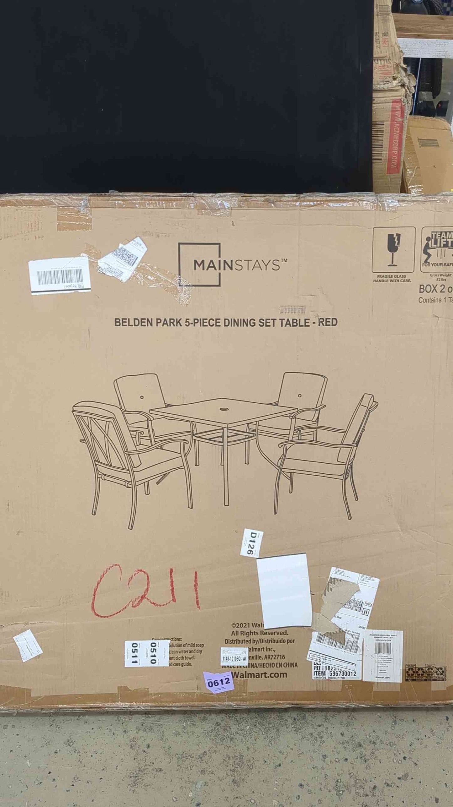 Patio Outdoor Glass Dining Table 38x38x28