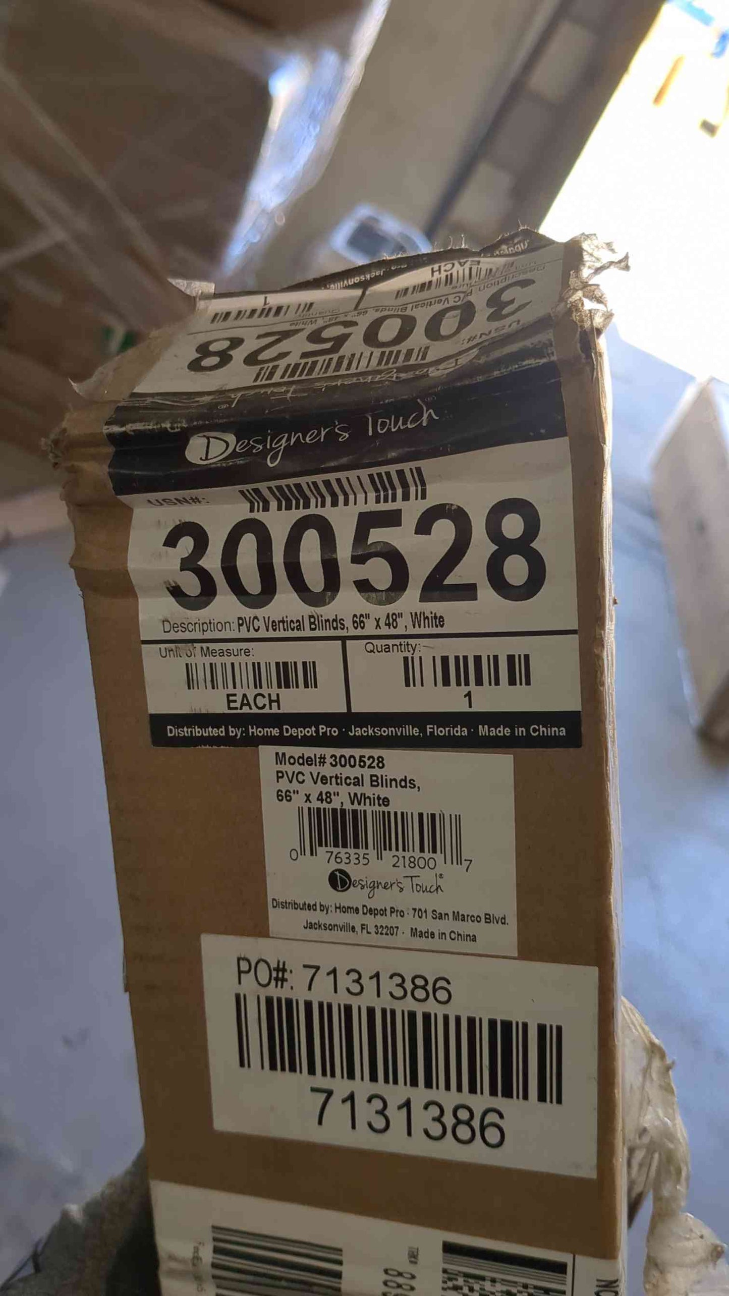 Designer’s Touch 3.5 in. PVC Vertical Blinds – 66 in. W x 48 in. L