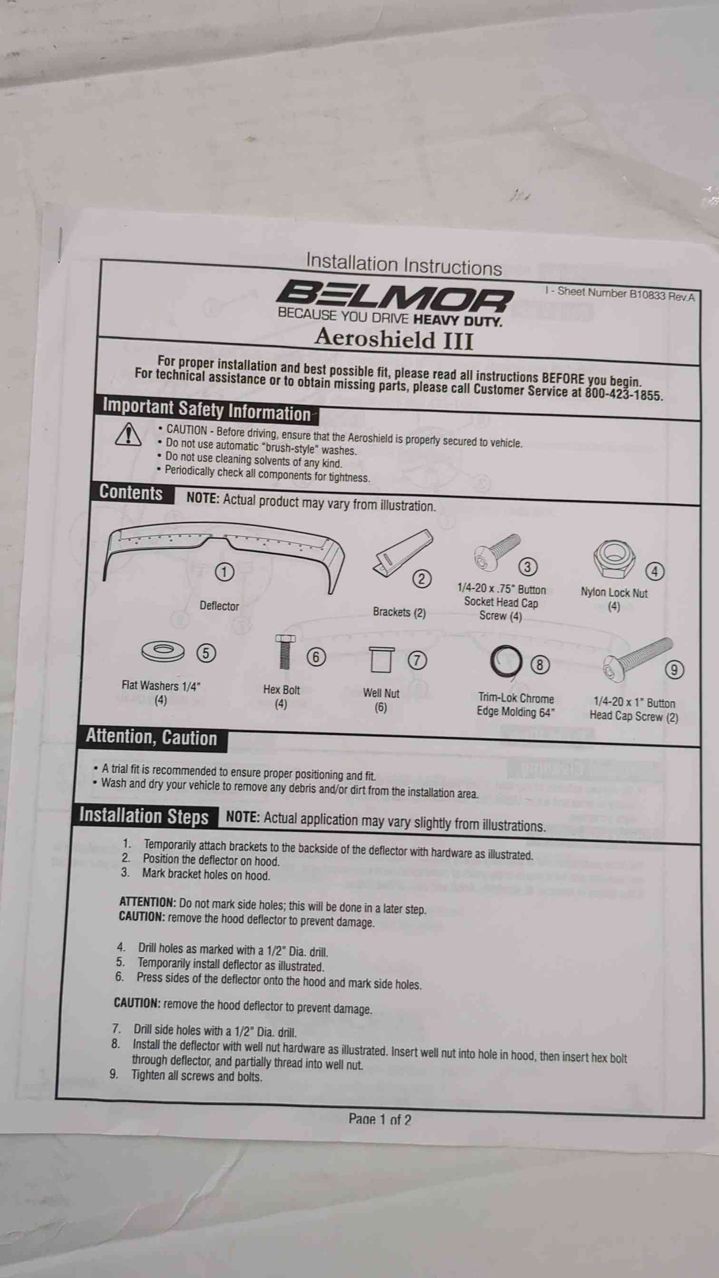 AeroShield III Hood Protector, Smoke, Belmor 75096002-1