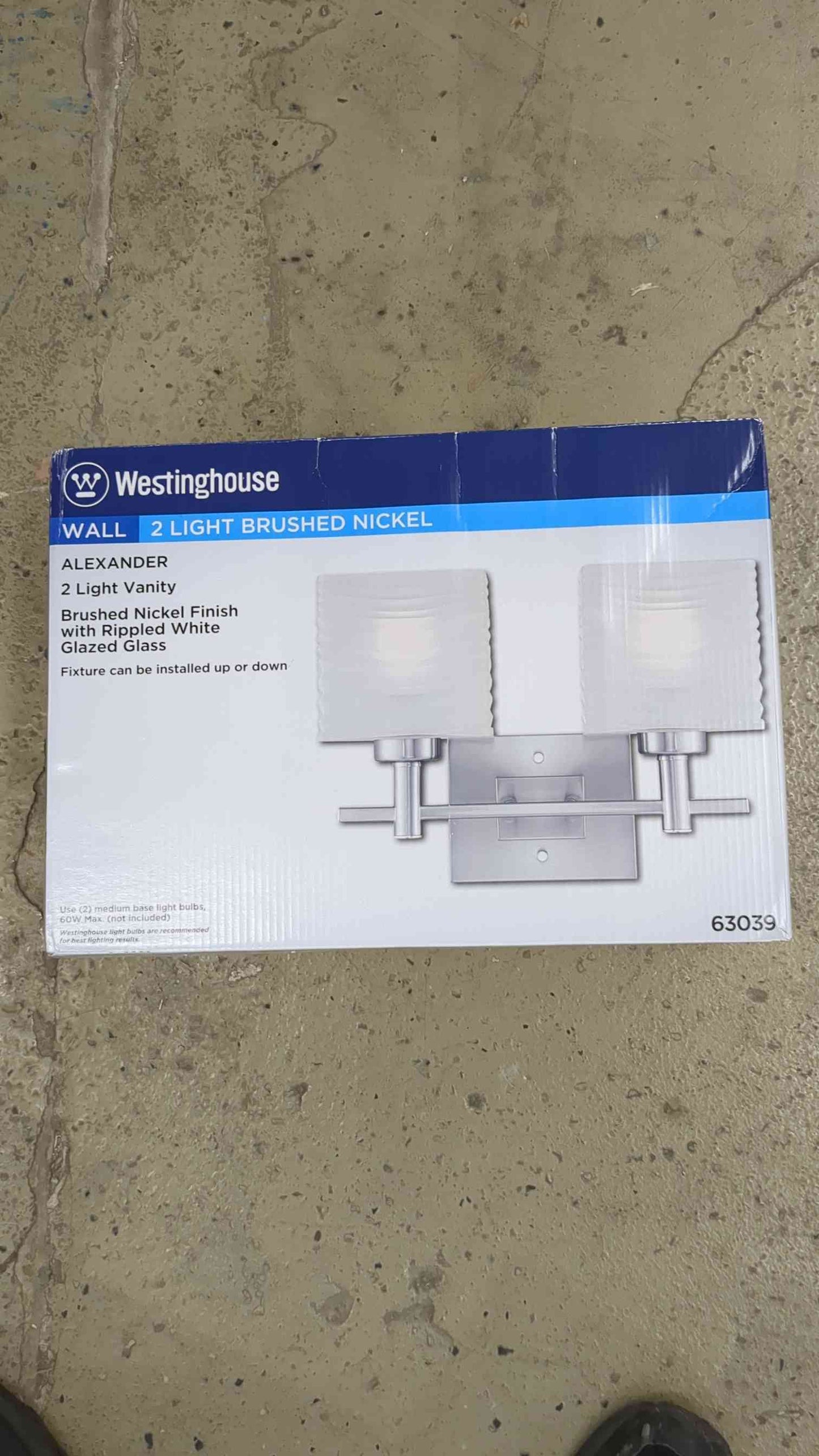 Alexander 2-Light Brushed Nickel Wall Mount Bath Light