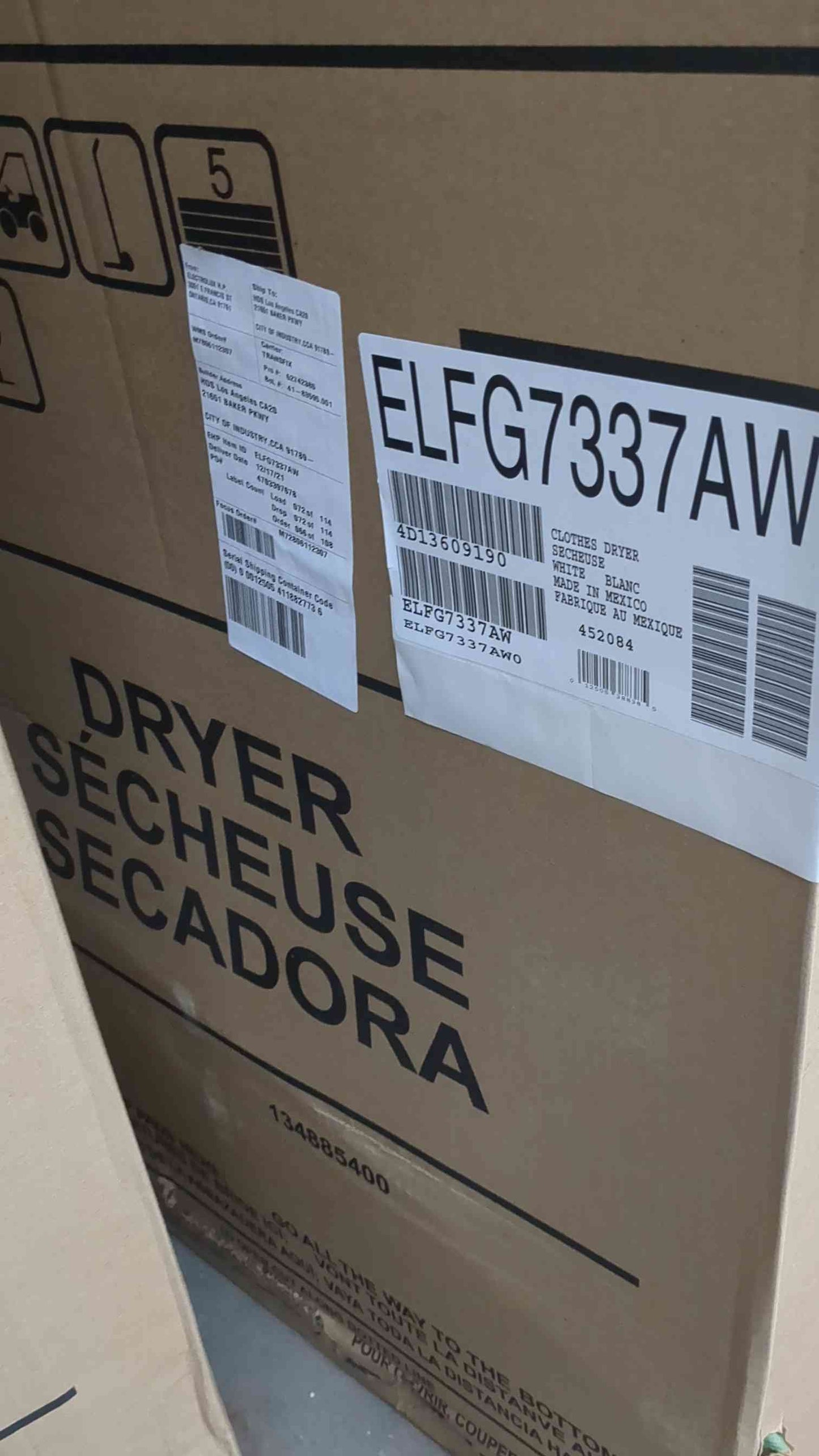 Electrolux 8 cu. ft. Front Load Gas Dryer in White