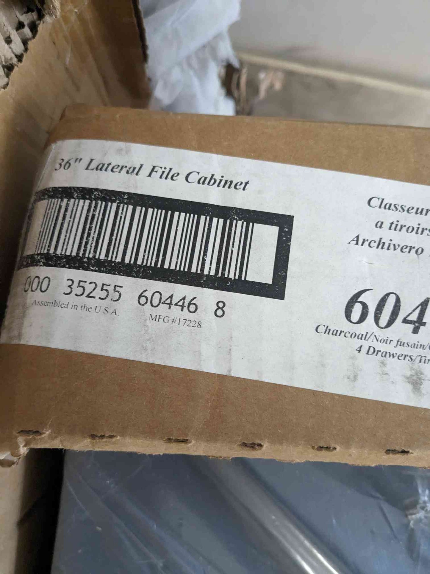 Lorell 4-Drawer Lateral File, Charcoal, 36 by 18-5/8 by 52-1/2-Inch