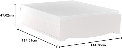 Full Platform Storage Bed with 6 Drawers, White