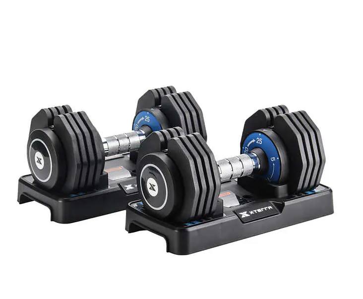 Xterra 55 Lb Adjustable Dumbbells (2) with Stand