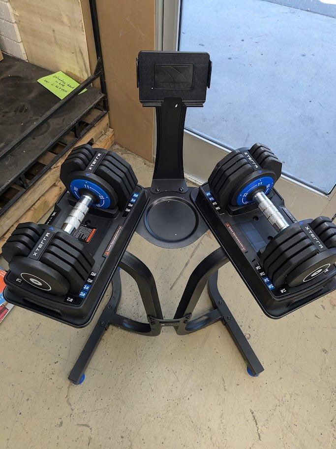 Xterra 55 Lb Adjustable Dumbbells (2) with Stand