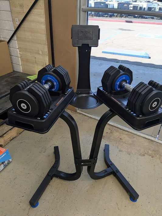 Xterra 55 Lb Adjustable Dumbbells (2) with Stand