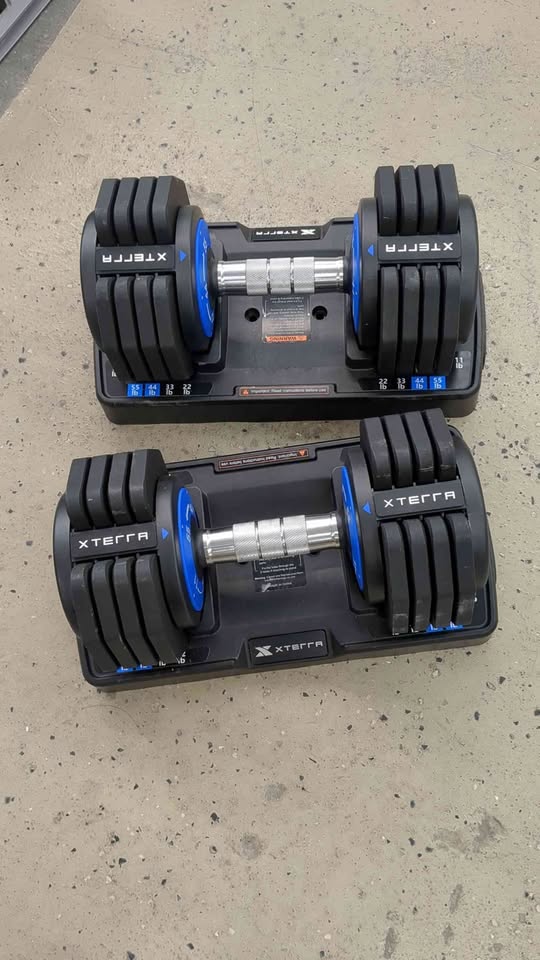 Xterra 55 Lb Adjustable Dumbbells (2) with Stand