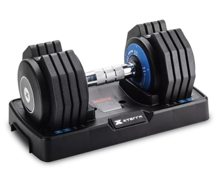 Xterra 55 Lb Adjustable Dumbbells (2) with Stand