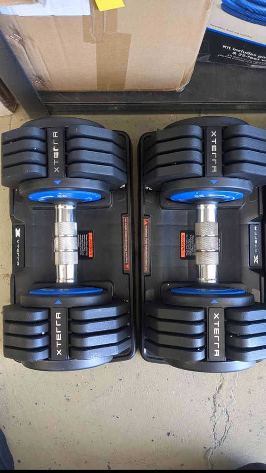 Xterra 55 Lb Adjustable Dumbbells (2) with Stand