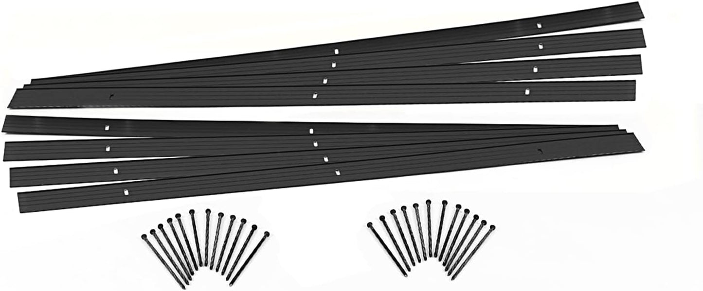 EasyFlex Aluminum Landscape Edging Project Kit, 8 Metal Garden Edging Pieces with Spikes, 48 feet, Black (1806BK-48C)