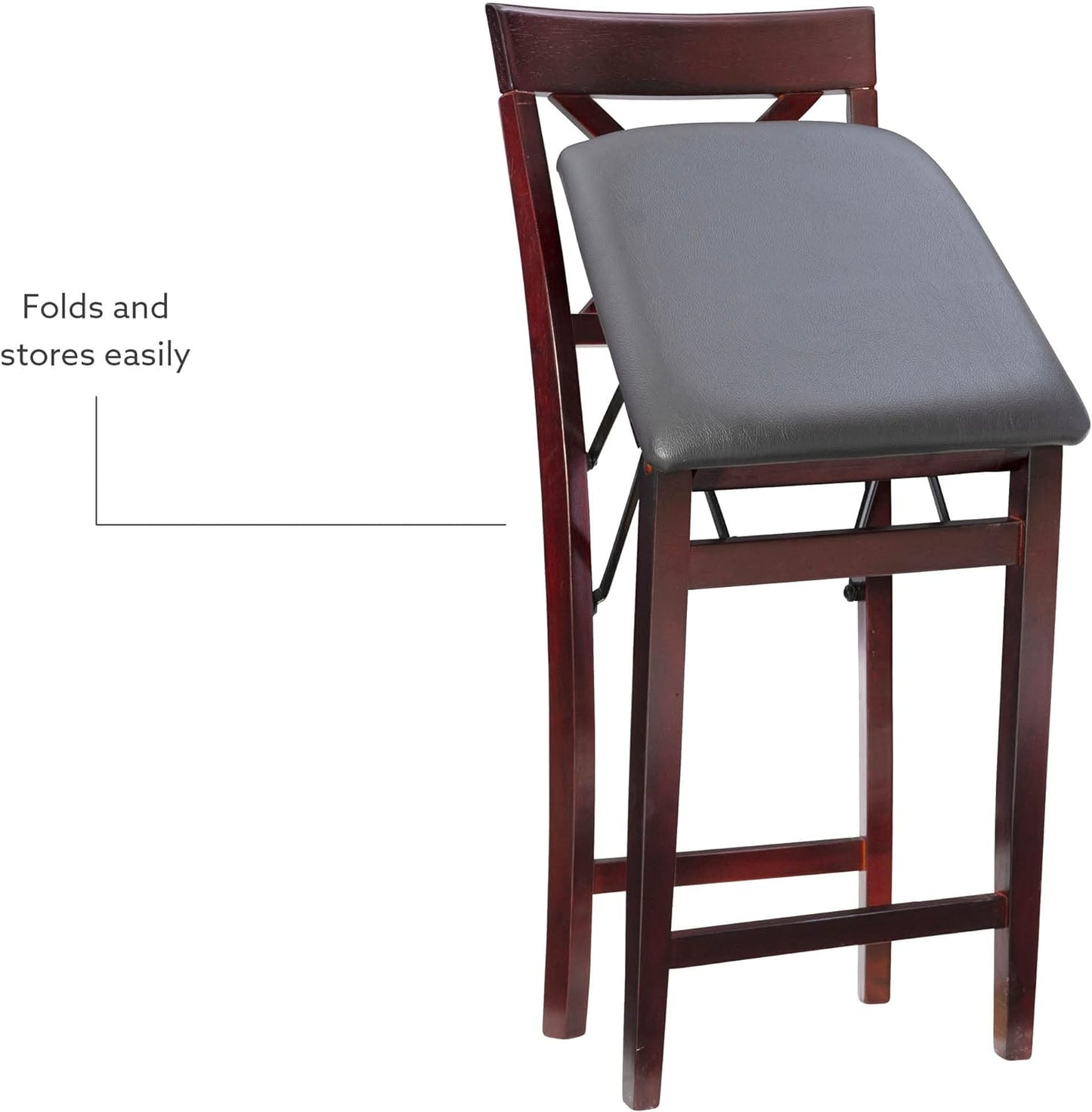 Linon Triena X Back Folding Counter Stool, Brown