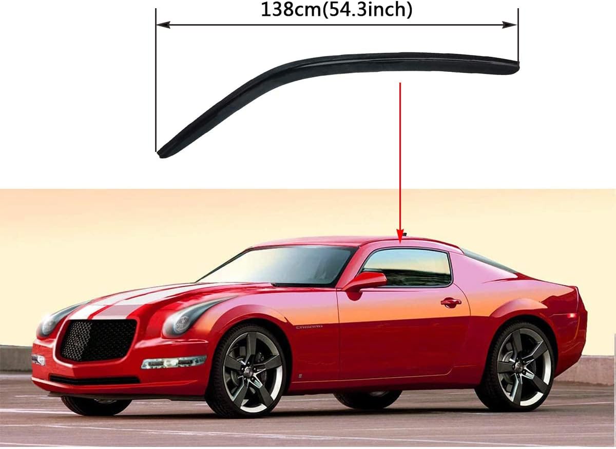 Outside-Mount Side Window Visor Deflector Rain Guard, Dark Smoke Shatterproof, 2-Pieces Set for 2010-2023 Chevrolet Camaro