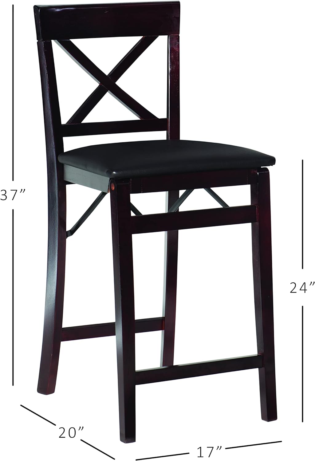 Linon Triena X Back Folding Counter Stool, Brown