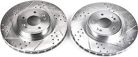 Power Stop JBR1529XPR Front Evolution Drilled & Slotted Rotor Pair, Hyundai Genesis