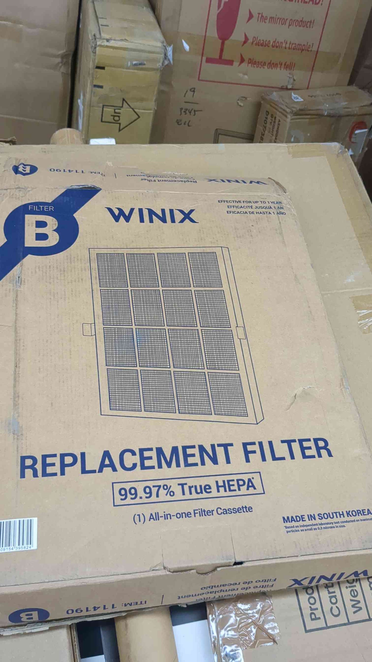 Genuine Winix 114190 Replacement Filter B for 9500, U300 Air Purifiers,black