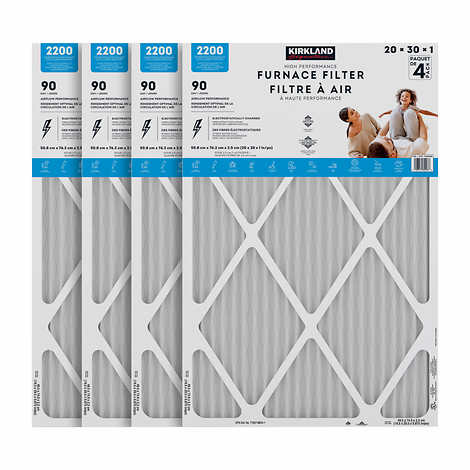 Kirkland Signature 2200 High Performance Furnace Filters, 4-pack (20x30x1)