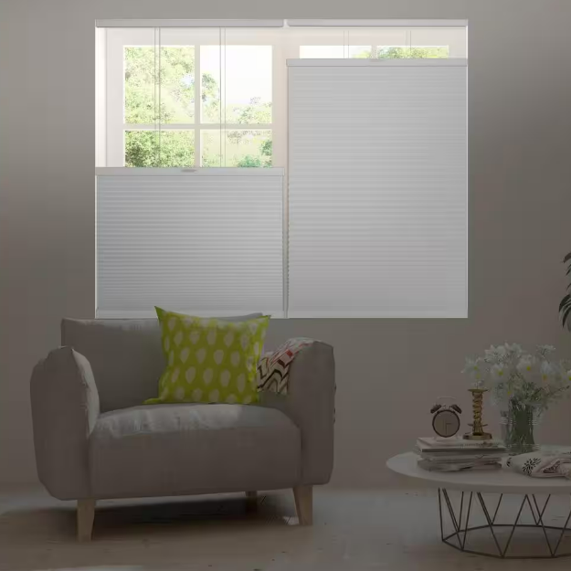 Shadow White Top Down Bottom Up Cordless Blackout Cellular Shades - 57.25 in.W x 48 in. L (Actual Size 57 x 48)