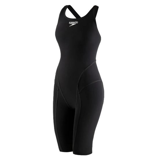 Speedo Women's Vanquisher Kneeskin Solid Swimsuit, Black, Size 30